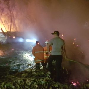 Kapolsek Tanjungpinang Timur Turun Langsung Padamkan Kebakaran Lahan