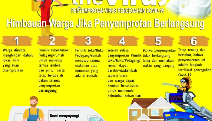 Lindungi Masyarakat Dari Penyebaran Covid-19, Apri Sujadi Semprot Disinfektan Secara Massal