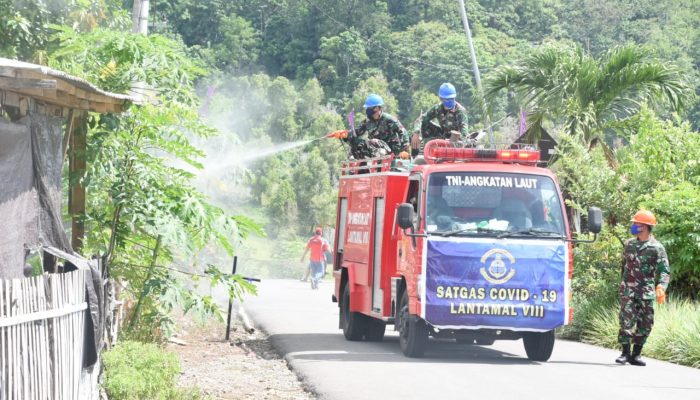 Satgas Covid-19 Lantamal VIII Kembali Lakukan Penyemprotan Disinfektan