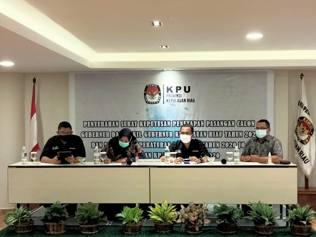 Besok, KPU Kepri Undi Nomor Urut Bapaslon Pilkada Kepri 2020