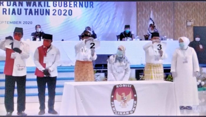 KPU Kepri Undi Nomor Urut 3 Paslon Pilkada Kepri