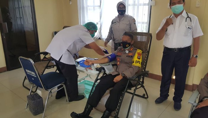 Bantu Stok Darah PMI, Polres Tanjungpinang Baksos Donor Darah