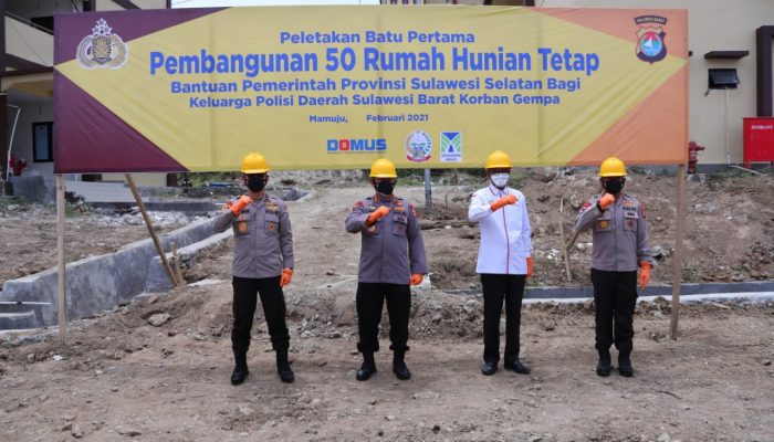 Gubernur Sulsel dan Kapolri Bangun 50 Rumah Korban Gempa di Sulbar