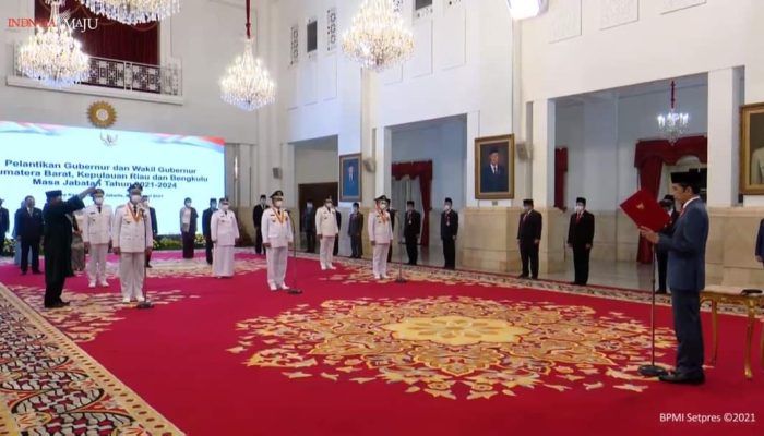 Presiden RI Lantik Ansar – Marlin Bersama Gubernur dan Wakil Gubernur Sumbar Dan Bengkulu