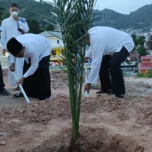 Gubernur Kepri Tanam Kurma Di Halaman Masjid Agung Baitul Makmur Tarempa