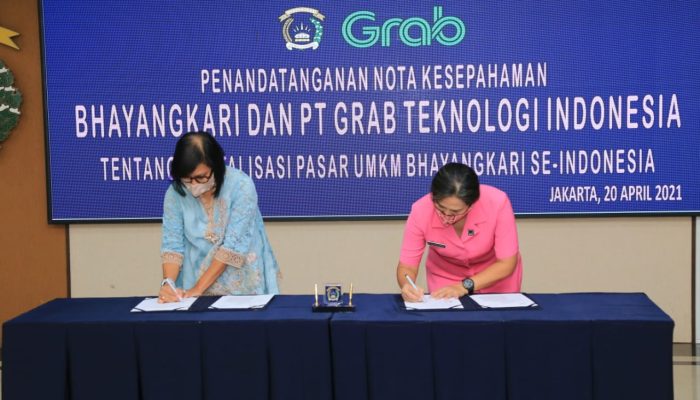 Bhayangkari dan PT Grab Menandatangani MoU Digitalisasi UMKM Se-Indonesia