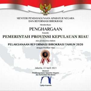 Reformasi Birokrasi Dan Akuntabilitas, Pemprov Kepri Terima Nilai BB Dari KemenPANRB