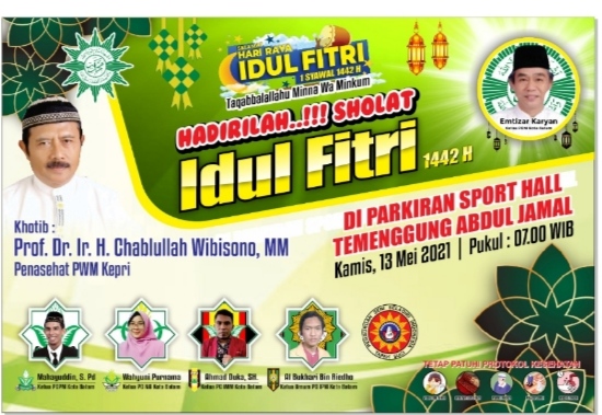 Muhammadiyah Batam Bakal Laksanakan Sholat Idul Fitri di Lapangan Temenggung Abdul Jamal Dengan Prokes Ketat