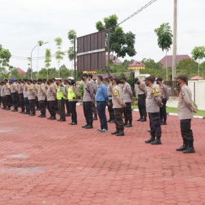 Separo Personil Polres Bintan Apel Pengamanan Sholat Idul Fitri 1442H dan Kebaktian Kenaikan Isa Almasi