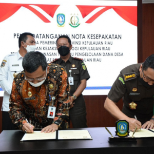 Pemprov Kepri Dan Kajati Kepri Teken Nota Kesepakatan Pengawasan Terpadu Dana Desa