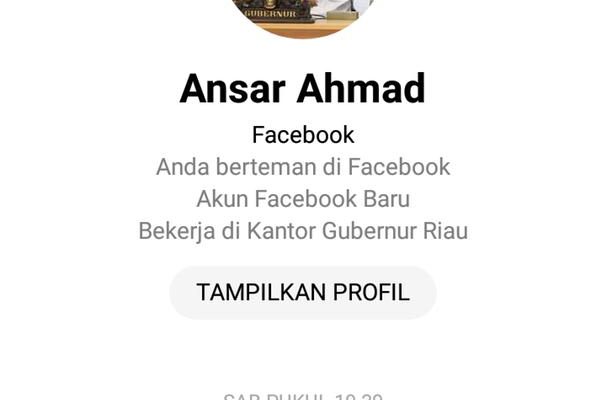 Beredar Di Medsos, Akun Facebook Palsu Mengatasnamakan Gubernur Kepri
