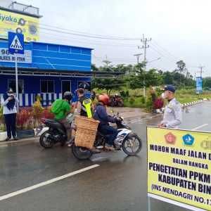 Polres Bintan Operasi Pengetatan Wilayah Dukung PPKM Darurat