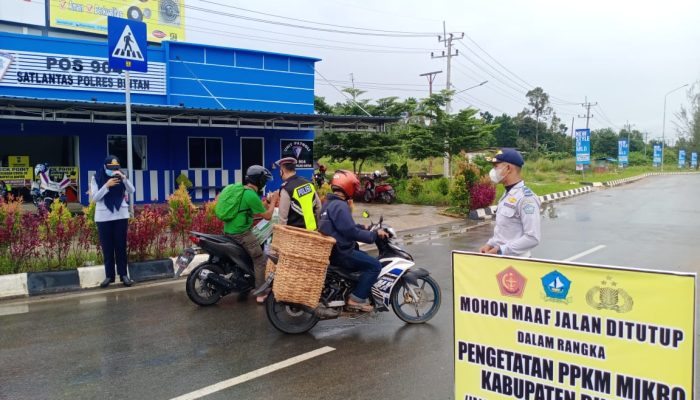 Polres Bintan Operasi Pengetatan Wilayah Dukung PPKM Darurat