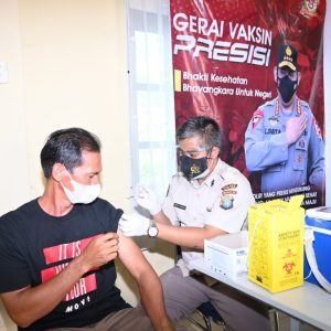 159 Warga Ikuti Vaksinasi Tahap II Di Gerai Vaksin Presisi Polres Tanjungpinang