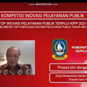 Satu Lagi Penghargaan Diraih Pemprov Kepri Dalam Sehari, Penghargaan Top Inovasi Pelayanan Publik Terpuji KIPP 2021