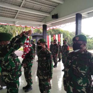 Dandim 0315/Bintan Pimpin Korp Raport Anggota Kodim 0315/Bintan Yang Purna Tugas Satgas Penebalan Apter Wilayah Kodam XVI/Patimura