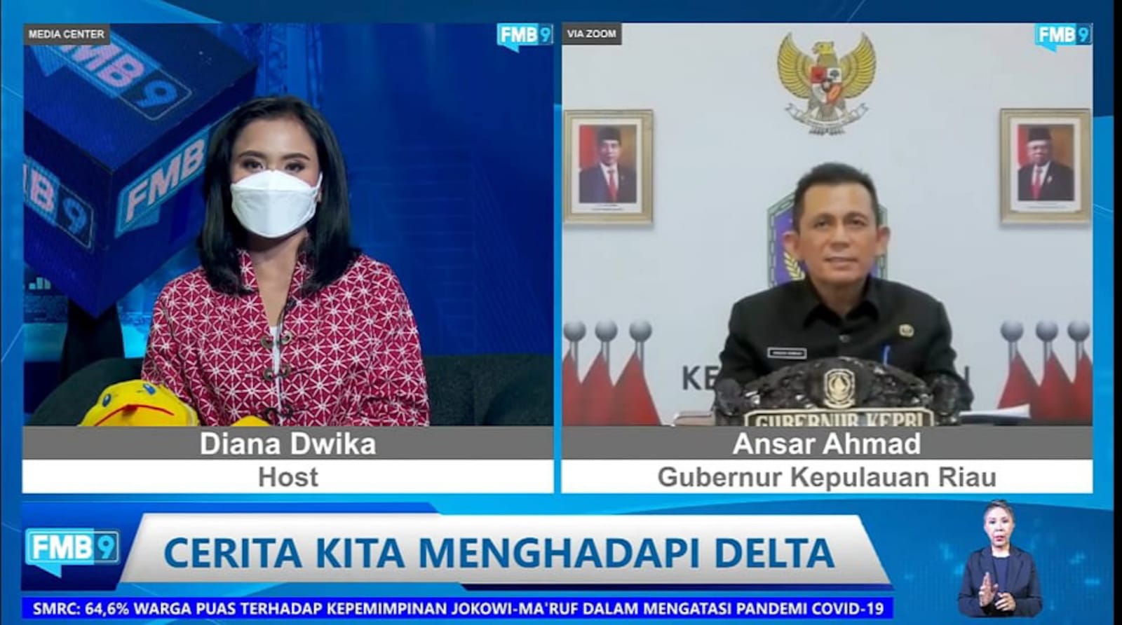 Live Streaming di FMB91D_IKP, Gubernur Berbagi Kiat Menangkal Covid-19 Varian Delta
