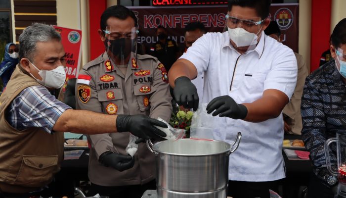 Polres Bintan Musnahkan Barang Bukti Narkoba Hasil Tangkapan 2021