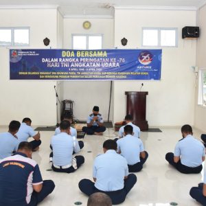 Peringati Hari TNI Angkatan Udara Ke-76, Lanud RHF Gelar Doa Bersama