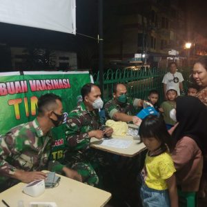 Serbuan Vaksinasi Kodim 0317/ TBK Di Masjid Baitul Karimun