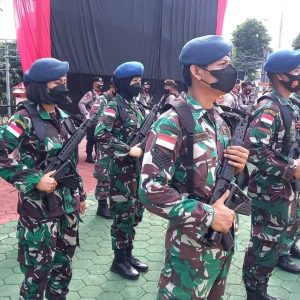 Personel Wanita Udara Lanud RHF Hadiri Upacara Pengukuhan Polres Jadi Polresta Tanjungpinang