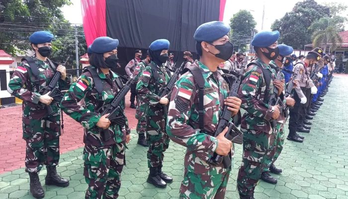 Personel Wanita Udara Lanud RHF Hadiri Upacara Pengukuhan Polres Jadi Polresta Tanjungpinang