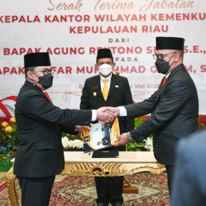 Pimpin Sertijab Kakanwil Kemenkumham Kepri,Ansar : Bangun Kebersamaan dan Perkuat Sinergitas
