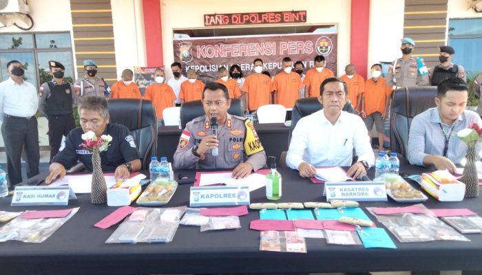 23 Hari, Polres Bintan Bekuk 10 Tersangka Tindak Pidana Narkotika