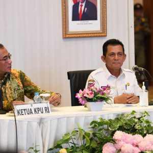 Raker Bersama KPU RI, Gubernur Ansar Komitmen Tingkatkan Persentase Pemilih Pemilu 2024