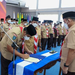 Gubernur Ansar Lantik Ketua dan Pengurus Mabicab Dan Kwarcab Pramuka Bintan 2022-2027