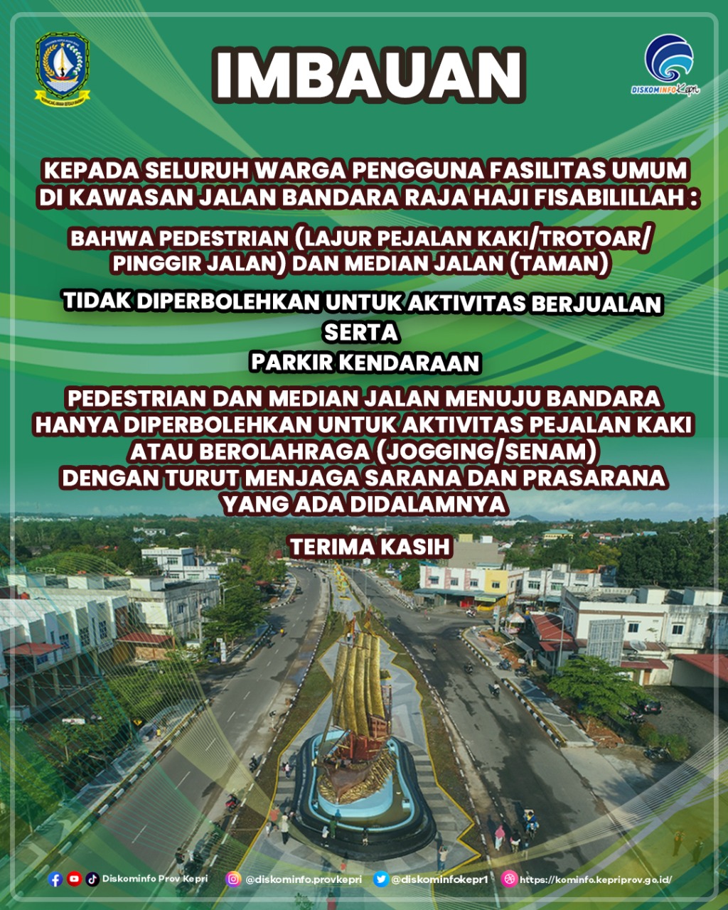 Kadis PUPR Kepri Tegaskan Pedestrian dan Median Jalan Bandara RHF Bukan Area Berjualan dan Parkir