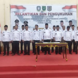 Zapridin Dikukuhkan Sebagai Ketua DPC APDESI Kabupaten Natuna Periode 2023-2028