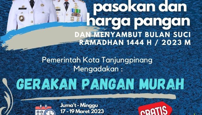 Jelang Ramadhan, DP3 Tanjungpinang Akan Gelar “Gerakan Pangan Murah”  Selama 3 Hari