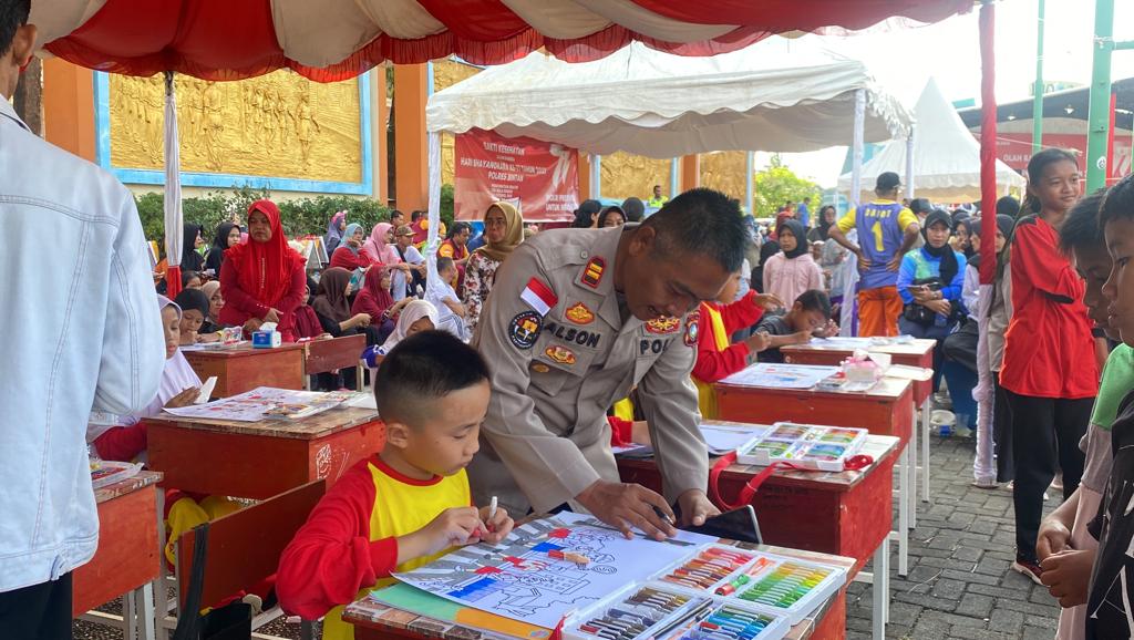 Pelajar SDN 003 Bintan Timur Juara Lomba Mewarnai Yang Digelar Polres Bintan
