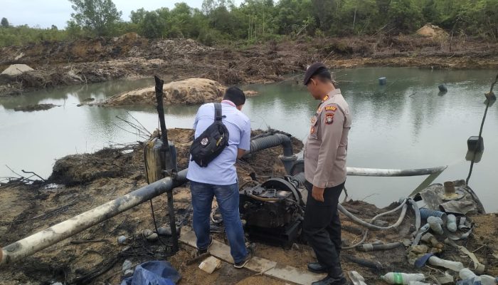 Tim Gabungan Segel Tambang Pasir Diduga Ilegal di Kabupaten Bintan