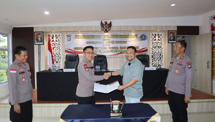Polres Bintan Dan Stisipol Raja Haji Tanjungpinang Kerjasama di Bidang Pendidikan