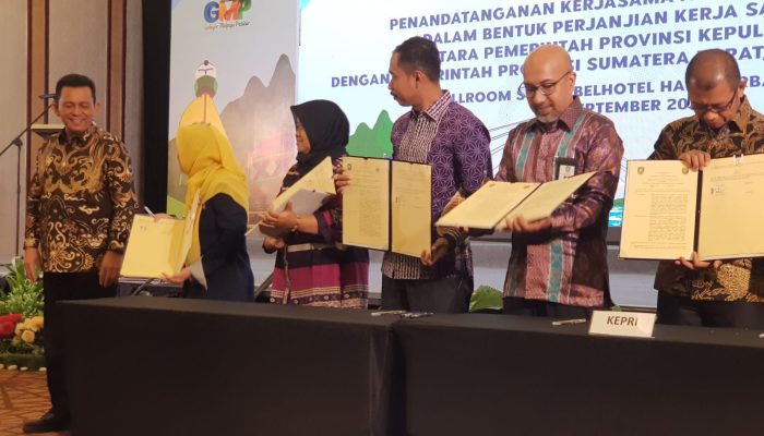 Pemprov Kepri Tandatangani Kerjasama dengan Tiga Daerah Dalam Event GMP 2023