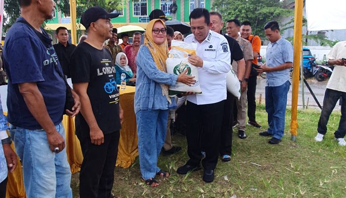 Gubernur Ansar Serahkan Bantuan Pangan Cadangan Beras di Sagulung dan Lubuk Baja Batam