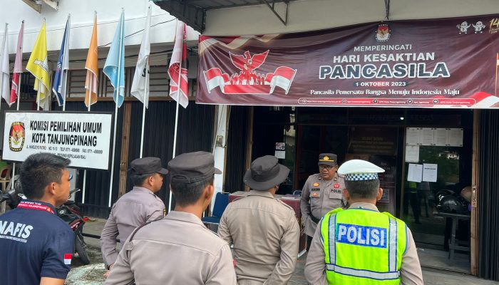 Satgas Polresta Tanjungpinang Amankan Kantor KPU Tanjungpinang 24 Jam Non Stop 