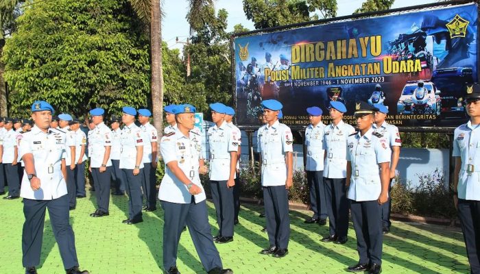 Danlanud RHF Pimpin Upacara Hari Jadi Polisi Militer TNI Angkatan Udara Ke-77
