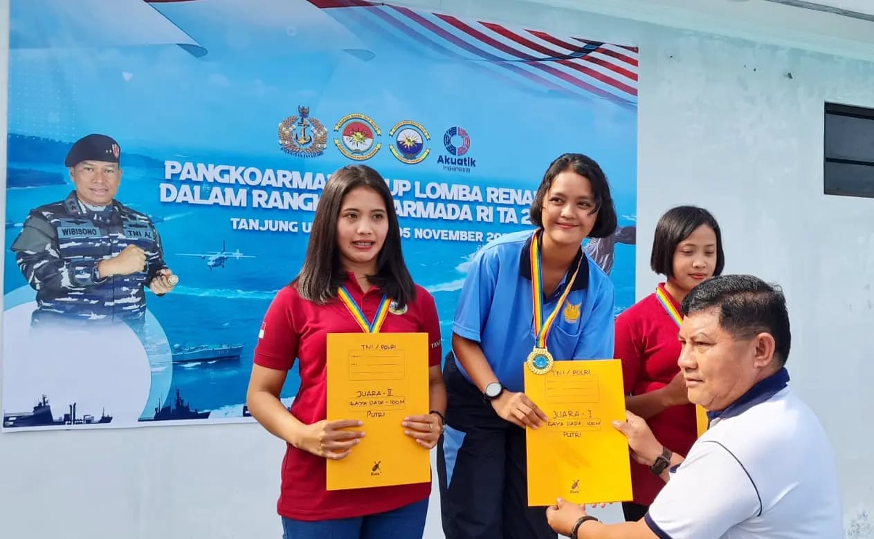 Raih 2 Medali, Lanud RHF Dominasi Juara Renang Kategori Gaya Dada Putri