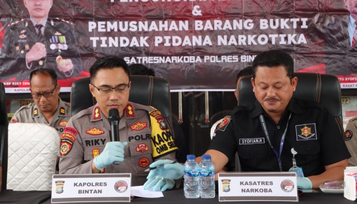 Polres Bintan Musnahkan BB Sabu 1,5 Kg