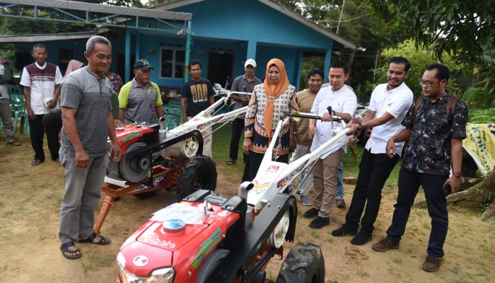 Ketua TP-PKK Kepri Serahkan 9 Unit Traktor Tangan untuk Masyarakat Desa Ekang Enculai