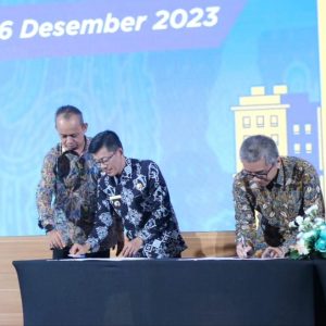 Pj Wako Hasan dan  Dirjen Perumahan Teken Perjanjian Kerjasama Pembangunan Rusun