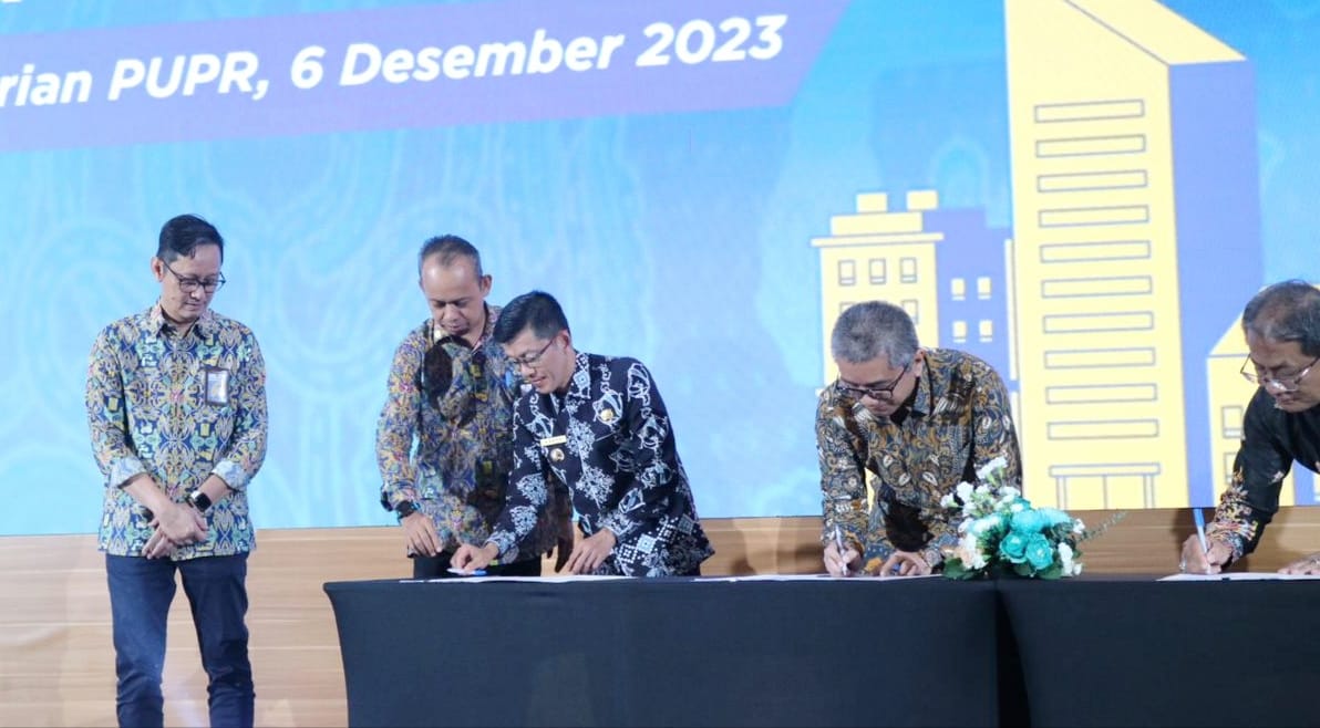 Pj Wako Hasan dan  Dirjen Perumahan Teken Perjanjian Kerjasama Pembangunan Rusun