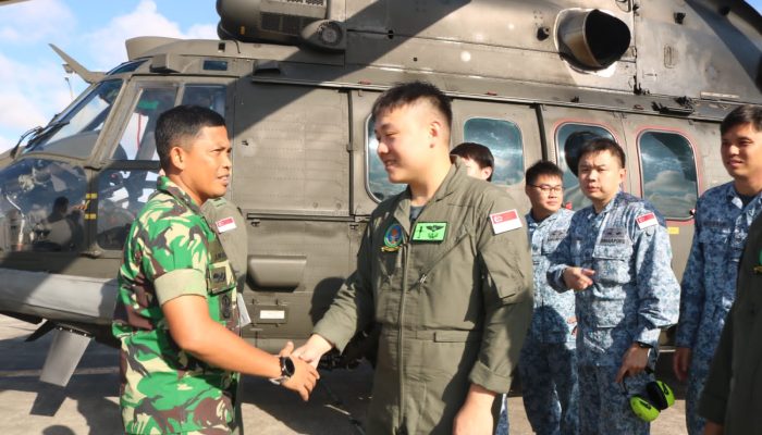 Danlanud RHF Sambut Kedatangan Heli H225M Milik Angkatan Udara Singapura