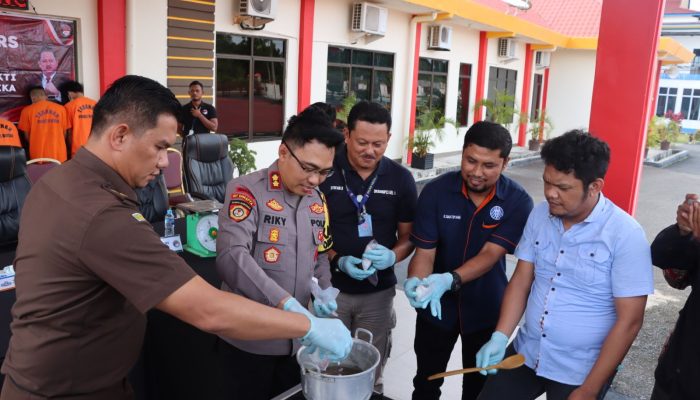 Januari 2024, Polres Bintan Amankan 6 Tersangka Kasus Narkoba Dan BB Sabu 428,09 Gram