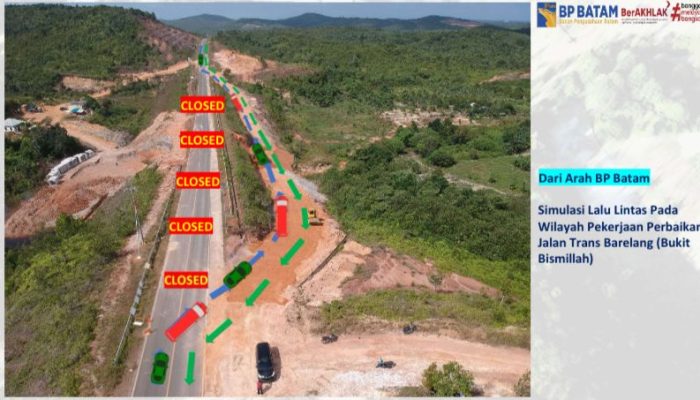 Pengumuman! Ada Perbaikan Jalan Trans Barelang Bukit Bismillah, Ditutup Sementara