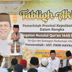 Pemprov Kepri Peringati Nuzulul Qur’an Hadirkan Ustad Fikri Haykal MZ di Masjid Al Muhajirin 
