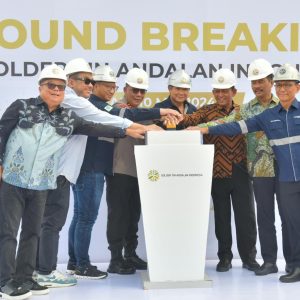 Hilirisasi Timah, Gubernur Ansar dan Hashim Groundbreaking Pembangunan PT Solder Tin Andalan Indonesia